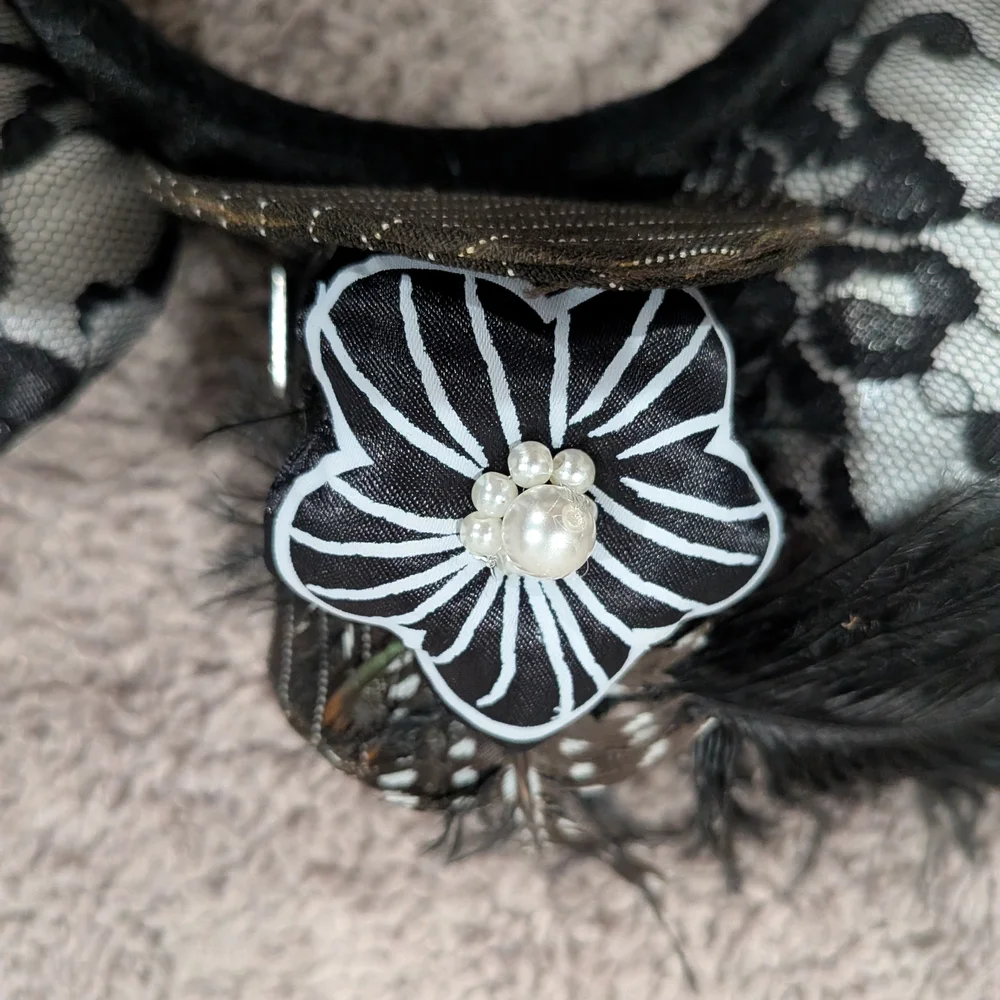 Disney Black Lace Mouse‎ Ears Headband With Tiny Hat